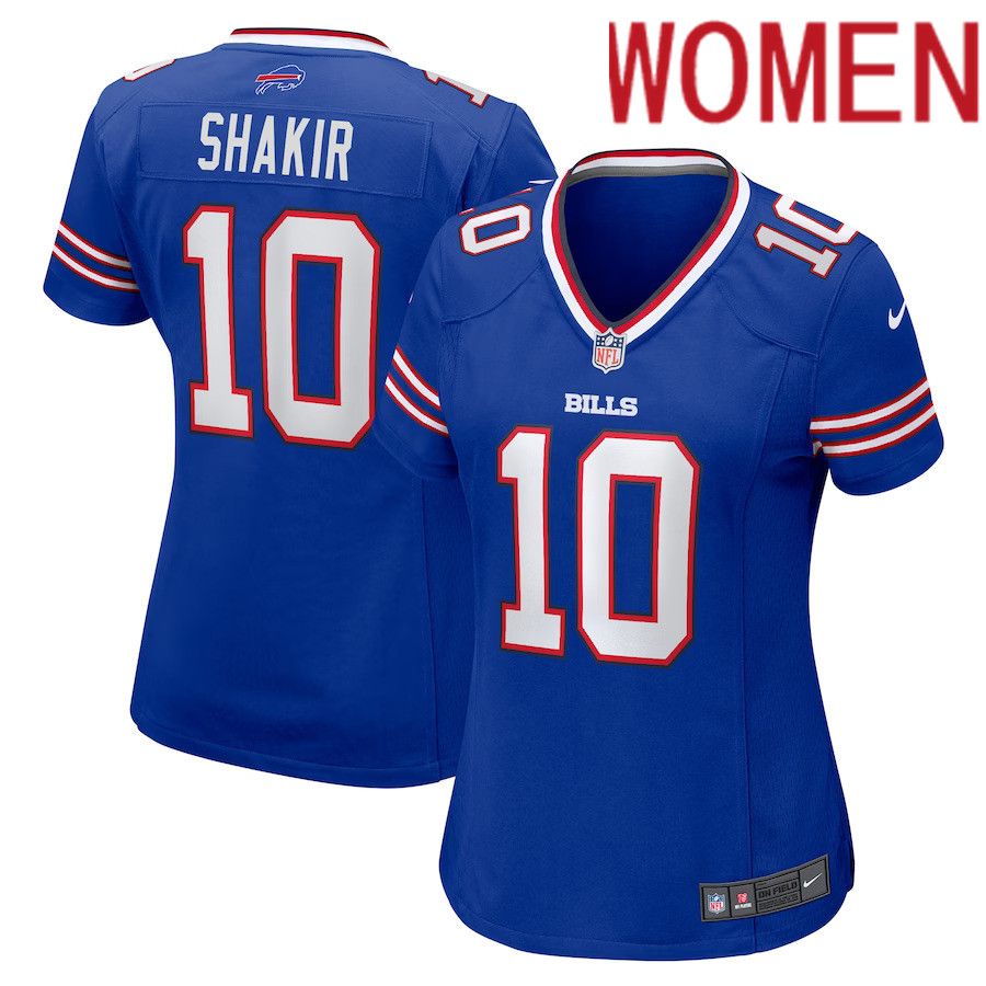 Women Buffalo Bills #10 Khalil Shakir Nike Royal Game NFL Jersey
